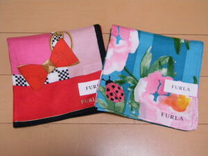 FURLA Furla * large size handkerchie 2 pieces set 