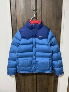 即決 名作 美品 希少 Patagonia パタゴニア メンズ スリングショット 青 赤 27566 F0 Sサイズ ブルーリボン ジャケット ダウンジャケット