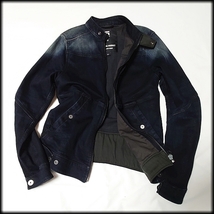 G-STAR RAW ストレッチデニムライダースジャケット M ダークインディゴ_画像2