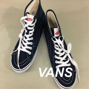 【新品未使用】バンズ VANS スケートハイ SK8-Hi OFF THE WALL ハイカット Hi キャンバス地 スニーカー 靴 ひも 紐 ネイビー 紺 28cm $◇