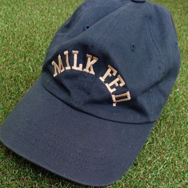 milkfed キャップ帽子 紺×ベージュ