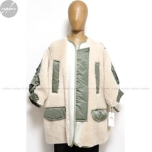 3 新品 22AW sacai Faux Shearling x Nylon Twill Coat サカイ シアリング ナイロン ツイル コート ジャケット ボア ファー ライナー M-51_画像6