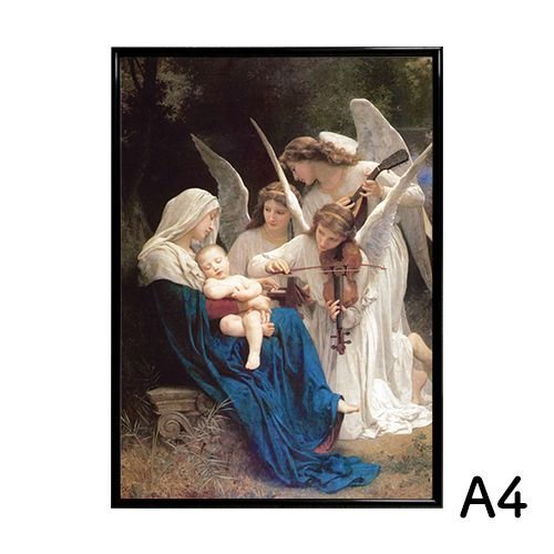 Affiche A4 William-Adolphe Bouguereau chanson des anges papier couché mat affiche d'art intérieur peinture, imprimé, affiche, autres