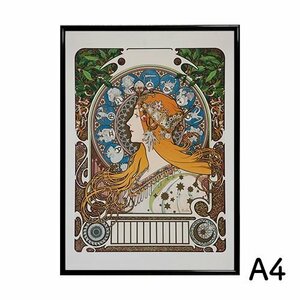 Art hand Auction Póster A4 de Alphonse Mucha, signos del zodiaco, papel revestido mate, póster artístico para interiores, paisaje relajante, mar, impresos, póster, otros