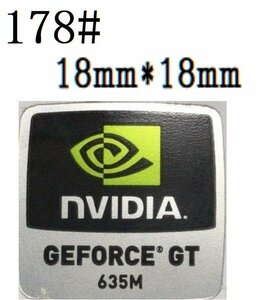 178# 【NVIDIA　GEFORCE GT 635M】エンブレムシール　■18*18㎜■ 条件付き送料無料