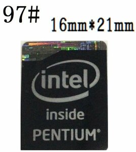 97# 【pentium　黒】エンブレムシール　■16*21㎜■ 条件付き送料無料