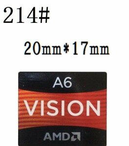 214# 【AMD VISION A6】エンブレムシール　■20*17㎜■ 条件付き送料無料