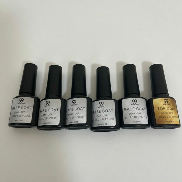 【新品】BACE COAT ×5 TOP COAT×1 UV LED GEL POLISH 8ml