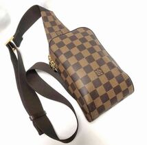 LOUIS VUITTON ルイヴィトン ダミエ ジェロニモス ウエストポーチ ショルダー バッグ ブラウン 中古_画像1