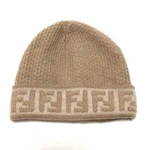  Fendi Zucca knitted cap knit cap hat FF pattern Zucca pattern monogram Beanie used 