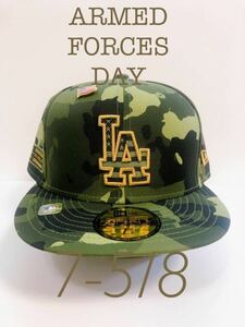 新品75/8★ARMED FORCES DAY★軍隊記念日★ロサンゼルス・ドジャース　オーセンティックニューエラキャップ★59FIFTY 迷彩カモフラ