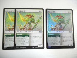 D439【MTG】森林地の侍祭 Foil ×1 非Foil ×2 3枚セット エルドレインの森