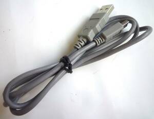 美品 USBケーブル 1m iniUSB　miniBタイプ USB2.0 A to miniB AオスーminiBオス ミニUSBケーブル　ミニB　グレー 灰色