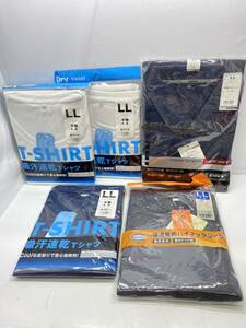 送料無料g23966 メンズ シャツ 吸汗速乾 DRY 半袖 長袖 Tシャツ ポロシャツ 吸湿発熱 ハイネック LLサイズ 5点 セット まとめ