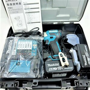 [9304-004] Makita 充電式インパクトドライバ TD173DRGX マキタ 電動工具 ブルー バッテリー・充電器 未使用の画像3