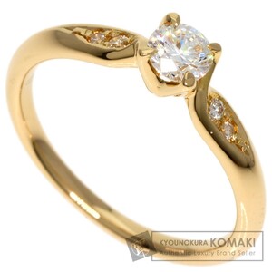 4 ℃ Yon Sea 1p Diamond Ring / Ring K18 Желто -золотое. Используются дамы