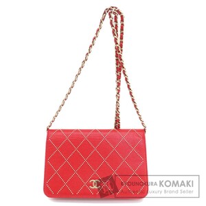 CHANEL シャネル チェーンウォレット ココマーク ゴールド金具 長財布（小銭入れあり） カーフ レディース 中古