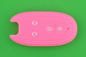 スズキ（OEMの日産・マツダ・三菱）・4ボタン　スマートキー用シリコンカバーケース★ピンク色