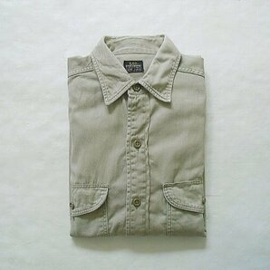 Lee CHETOPA Cotton Twill Shirt（1960s） リー チェトパ コットンツイル シャツ Made in U.S.A ＠M ベージュ 黒タグ ヴィンテージの画像1