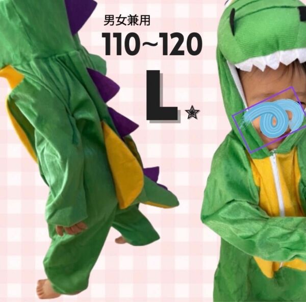 子ども服 アニマル着ぐるみ L 110 120恐竜 コスチューム 男女兼用