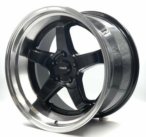 CLEAVE RACING FL53 18x9.5J +18 5H-114.3 ブラック/マシンド 2本セット