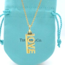 【送料無料】 極希少 美品 Tiffany&Co. ティファニー イエロー ゴールド LOVE ネックレス 750 K18 ラブ HS34_画像1