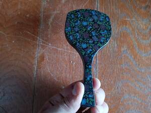  lacquer Mini hand-mirror floral print hand mirror lacquer paint *0923