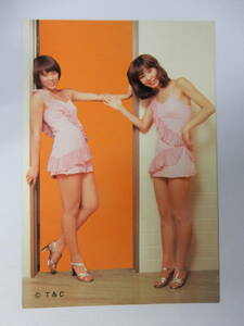 当時もの「ピンクレディー」駄菓子屋小判ブロマイド写真カード9　約9X13㎝　程度は良好/渚のシンドバッド踊り方/プロマイド/アイドルカード