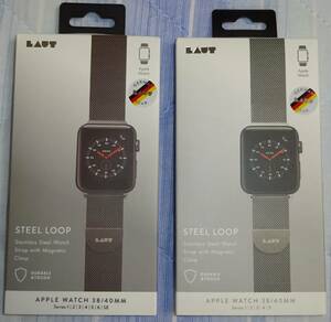 LAUT Apple Watch 38/40/41mm用 STEEL LOOPバンド Black & Silver【未使用品】