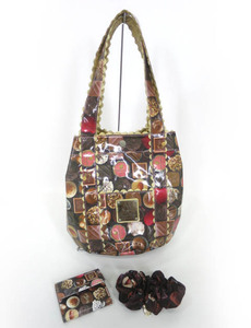 CRYSTAL BALL chocolate pattern bag, purse, elastic set / Crystal Ball Garcia Marquez [B56696]