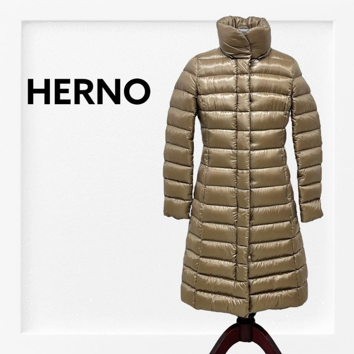 HERNO ヘルノ ナイロン キルティング スタンドカラー ダウンコート