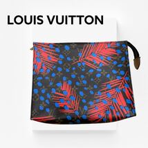 高級 LOUIS VUITTON ルイヴィトン ポッシュトワレ26 モノグラムジャングルドット クラッチバッグ ポーチ DU0186_画像1