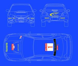 WRC 2004 RALLY JAPAN SUBARU GDBレプリカステッカー　一式 (2004年　ラリージャパン　ソルベルグ）