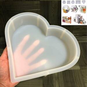 [ double extra-large ] silicon mold Heart deep type large size in allium herbarium resin orugo Night soap candle 