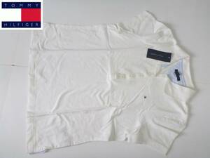 新品 TOMMY HILFIGER (トミー ヒルフィガー) ★白 ホワイト ワンポイント刺繍 半袖ポロシャツ　M