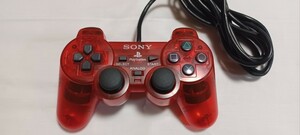 SONY 純正 PS2 DUALSHOCK2 コントローラー スケルトン クリア レッド SCPH10010 プレステ2 デュアルショック2 プレイステーション 赤 RED