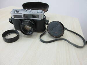 1014 中古品 KONICA SII フィルムカメラ レンズ KONISHIROKU NO.3872528 HEXANON1:2 f=48mm フード付き 動作未確認 ケース付き