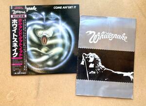 ■※パンフ傷み有■ホワイトスネイク(Whitesnake) 帯付LP+ツアー・パンフセット! 「Come An' Get It」& Japan Tour パンフ