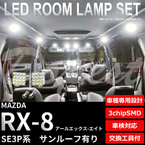 RX-8 LEDルームランプセット SE3P系 ルーフ有 車内 車種別 車