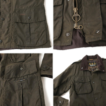 希少◎Barbour バブアー TROOPER/トルーパー ワックスジャケット SYLKOIL 4フラップポケット　オリーブ_画像4