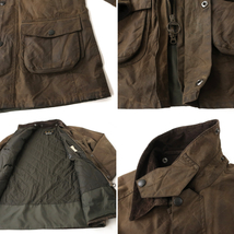 希少◎英国製Barbour バブアー DAUNTLESS 中綿オイルドジャケット ミリタリー　マットブラウン(M) イングランド製 ダウントレス_画像3