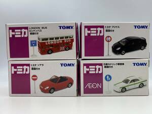 絶版 標識付きイオントミカ 4台セット ロンドンバス / トヨタ プリウス / トヨタ ソアラ / 日産 セドリック 教習車