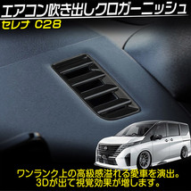 日産 新型 セレナ C28系 エアコン吹出しクロガーニッシュ カスタムパーツアクセサリー Serena インテリア ピアノブラック 2P_画像2