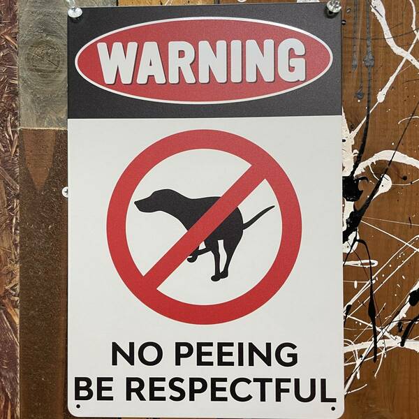 新品 壁掛けプレート おしっこは禁止です 犬散歩お断り 警告版 いぬ イヌ ドッグ 糞 うんこ うんち トイレ おしっこ 金属パネル ブリキ看板