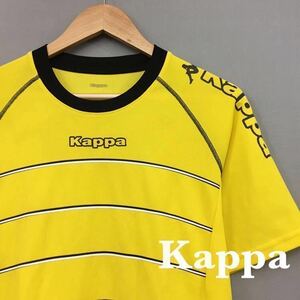  Kappa Kappa игра рубашка короткий рукав спорт одежда dry джерси Logo принт круглый вырез желтый Junior 160 размер ♭*φ