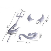 送料無料 銀色に輝く 3D 小悪魔 エンブレムステッカー シルバー 車 自動車 バイク 立体 サタン デビル ステッカー エンブレム シール_画像4