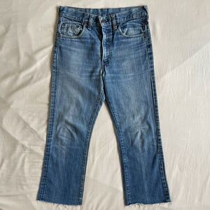 70s Levi’s 517 66前期 W29 デニムパンツ 釦裏2 USA製 縦落ち フレア ブーツカット カットオフ ビンテージ リーバイス 60s 80s 90s