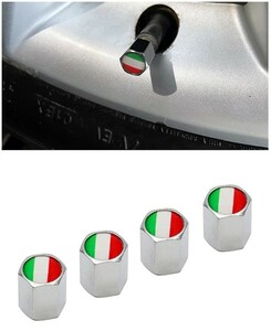 エアバルブキャップ イタリア国旗 カスタム FIAT フィアット500 チンクエチェント パンダ 500C 500X 新品 未使用 送料無料