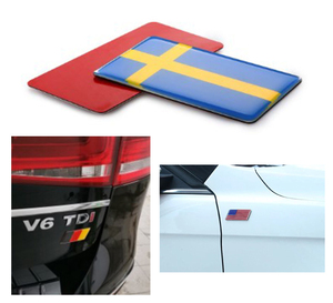 スウェーデン 国旗2枚 エンブレム ステッカー シール アクセサリー カスタム VOLVO ボルボ SAAB S40 v40 V50 V60 V70 xc40 XC60 S80 C70