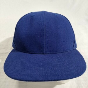 ブランド不明　アメリカ製　made in usa ベースボール キャップ 6パネル baseball cap 野球帽　ブルー　アジャスターベルトバック　男女兼